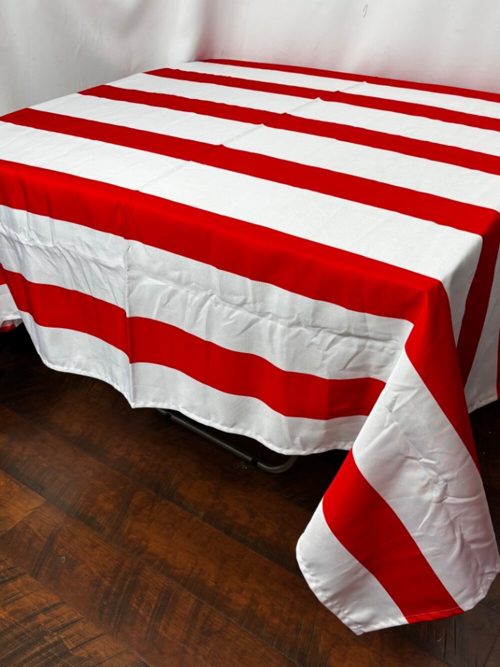 * Room Essentials Red White Horizontal Stripe Shower Curtain EUC
